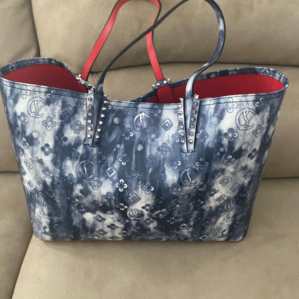 Denim look beautiful bag NWOT with dust bag